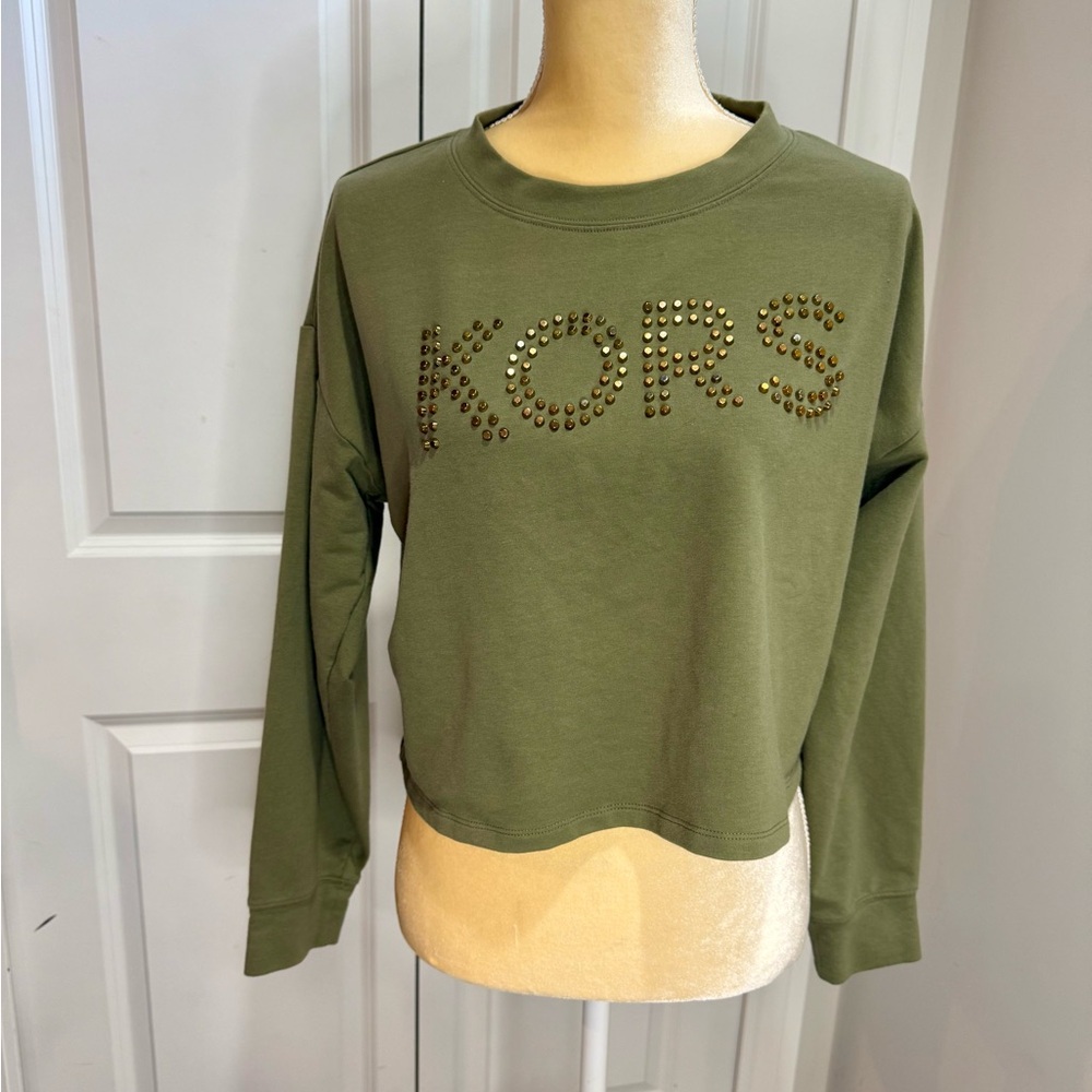 Michael Kors Green Studded Sweatshirt
